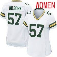 Women Green Bay Packers #57 Ray Wilborn White Nike Game NFL Jersey->women nfl jersey->Women Jersey